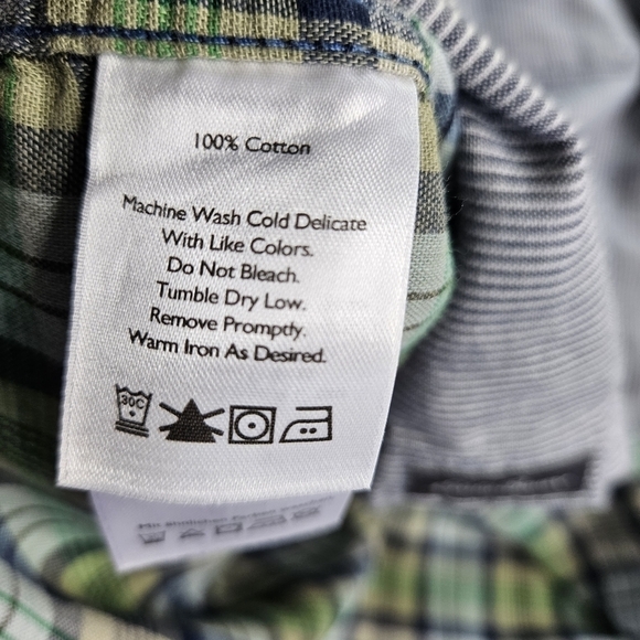 Eddie Bauer men's striped button front long sleeve lined shirt size small - Picture 4 of 8